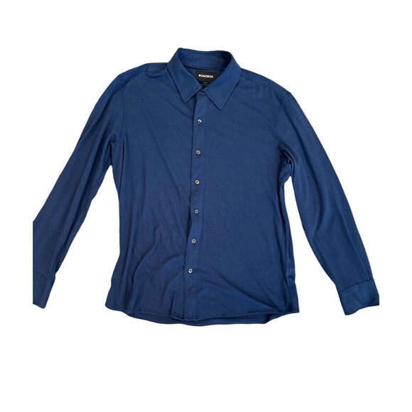 Bonobos Shirt Slim Fit Mens Large Blue Red Dot Cotton Button Down Long Sleeve - Picture 1 of 4